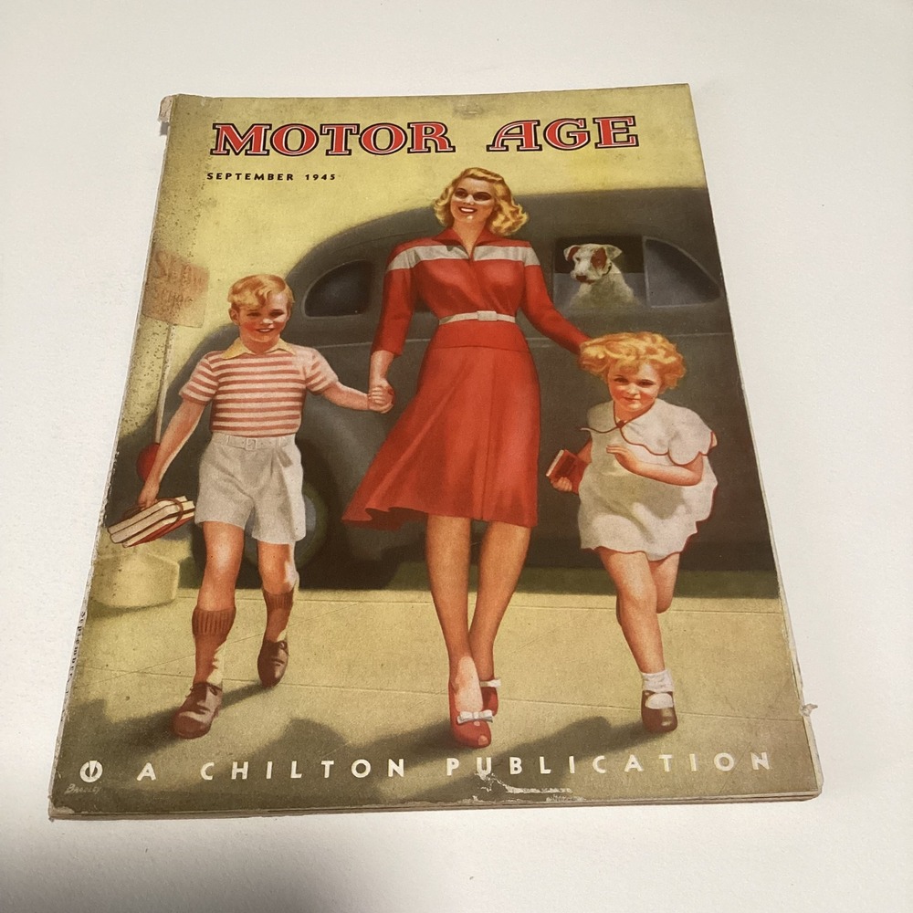 Vintage Motor Age Magazine September 1945 Chilton Publication WWII Era Auto Ads